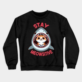 Stay Meowsitive Cat Crewneck Sweatshirt